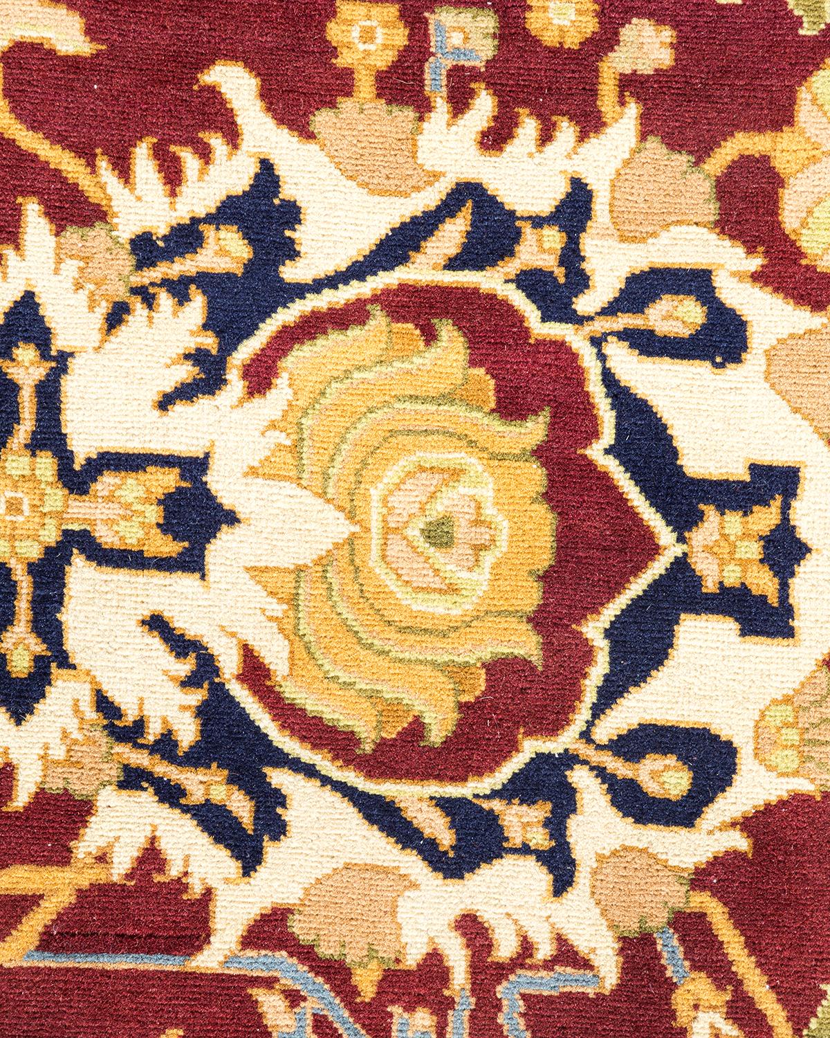 XXIe siècle et contemporain Tapis traditionnel Mogul rouge unique fait à la main, unique en son genre en vente