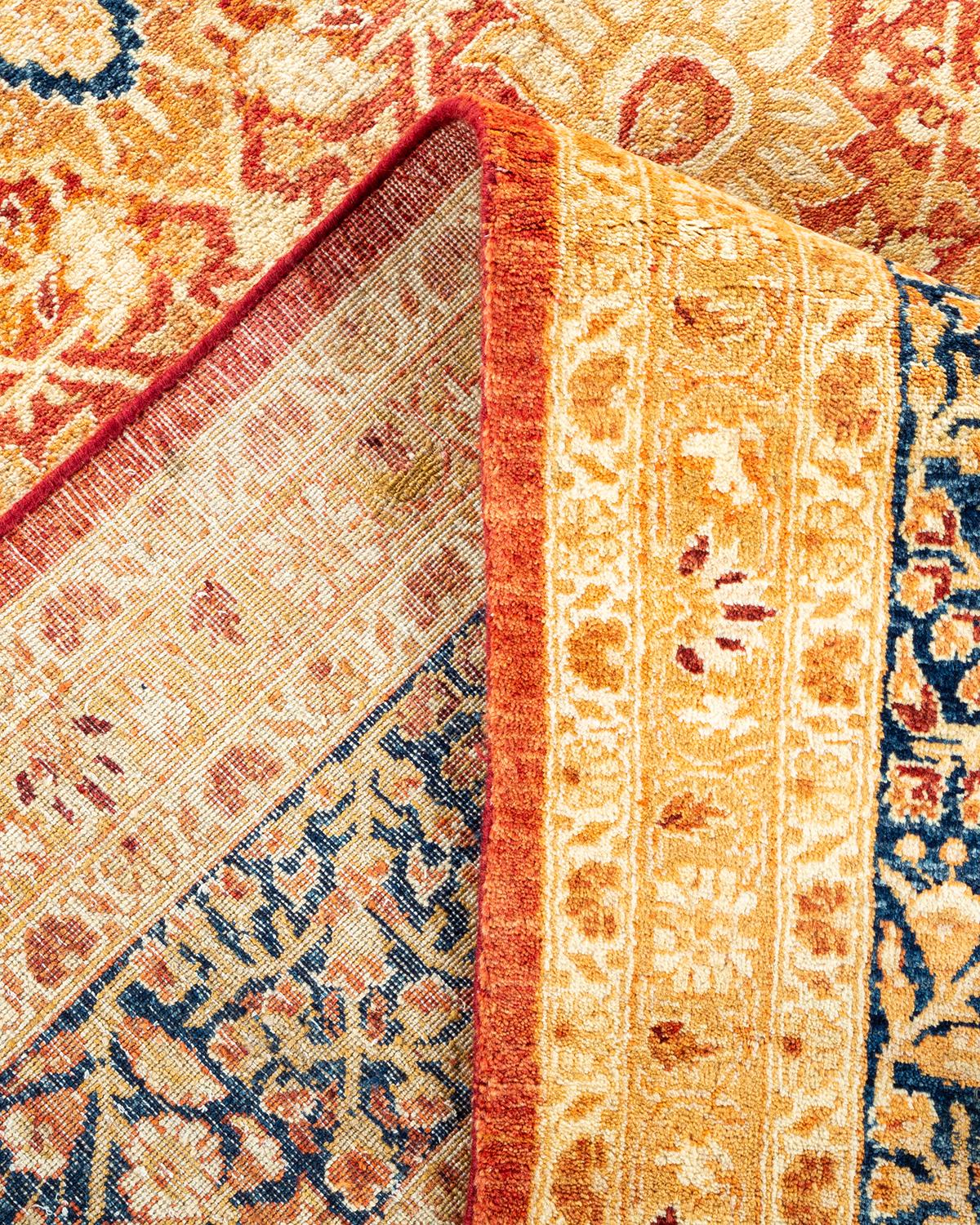 Pakistanais Tapis traditionnel Mogul rouge unique fait à la main, unique en son genre en vente