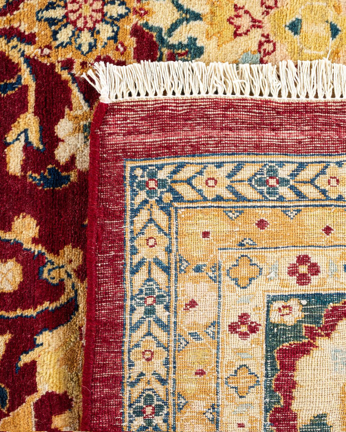 Tapis traditionnel Mogul rouge unique fait à la main, unique en son genre Neuf - En vente à Norwalk, CT