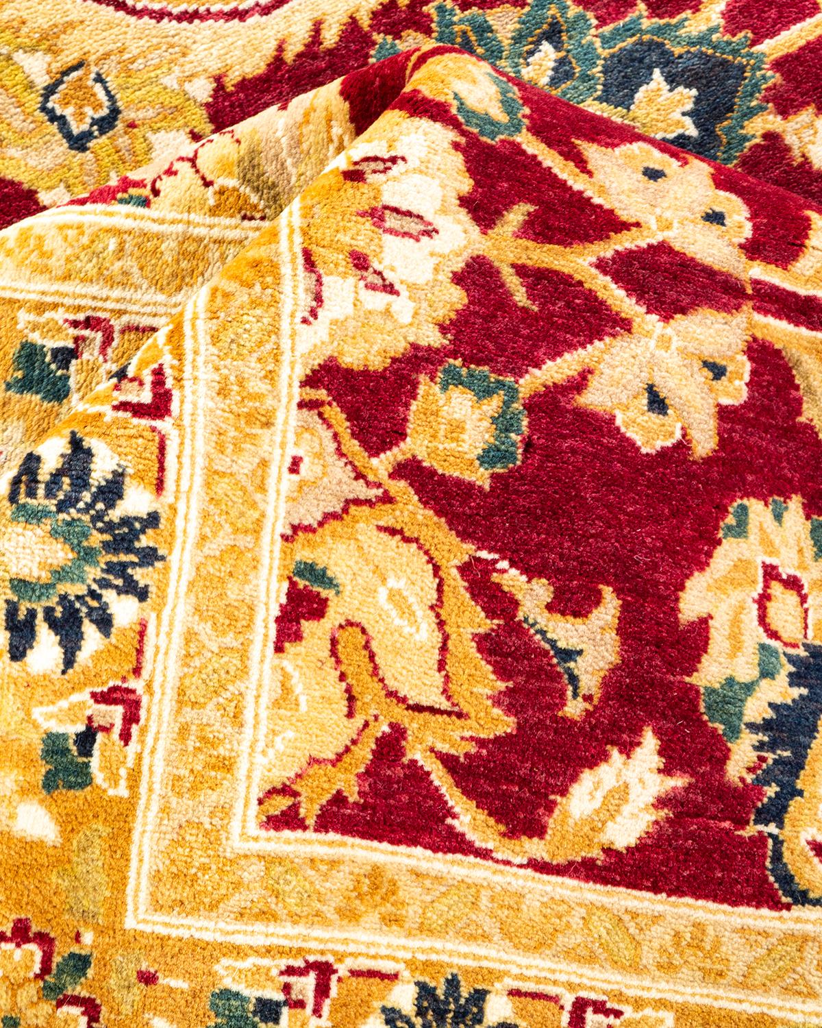 Autre Tapis traditionnel Mogul rouge unique fait à la main, unique en son genre en vente