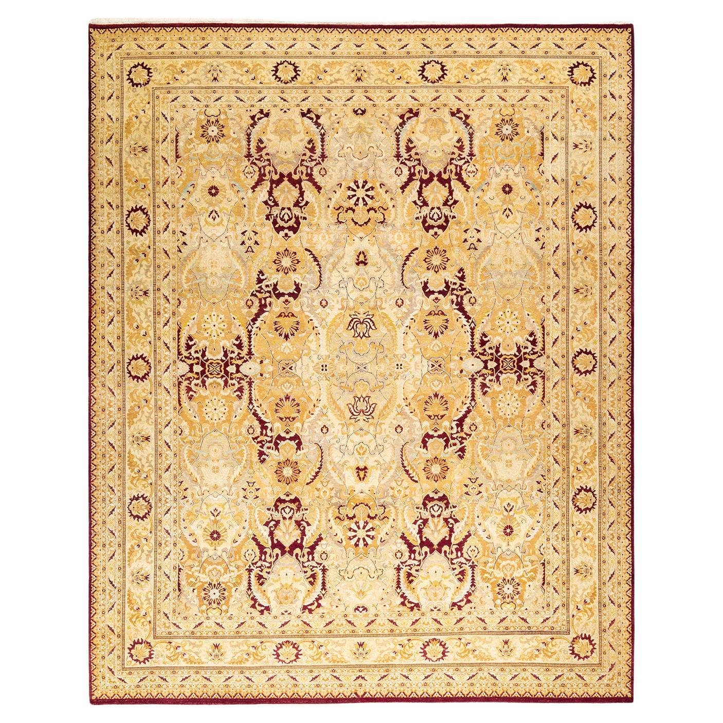 One-Of-A-Kind Hand Made Traditional Mogul Red Area Rug