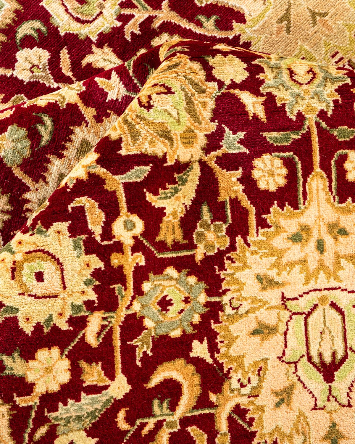 Autre Tapis traditionnel Mogul rouge unique fait à la main, unique en son genre en vente
