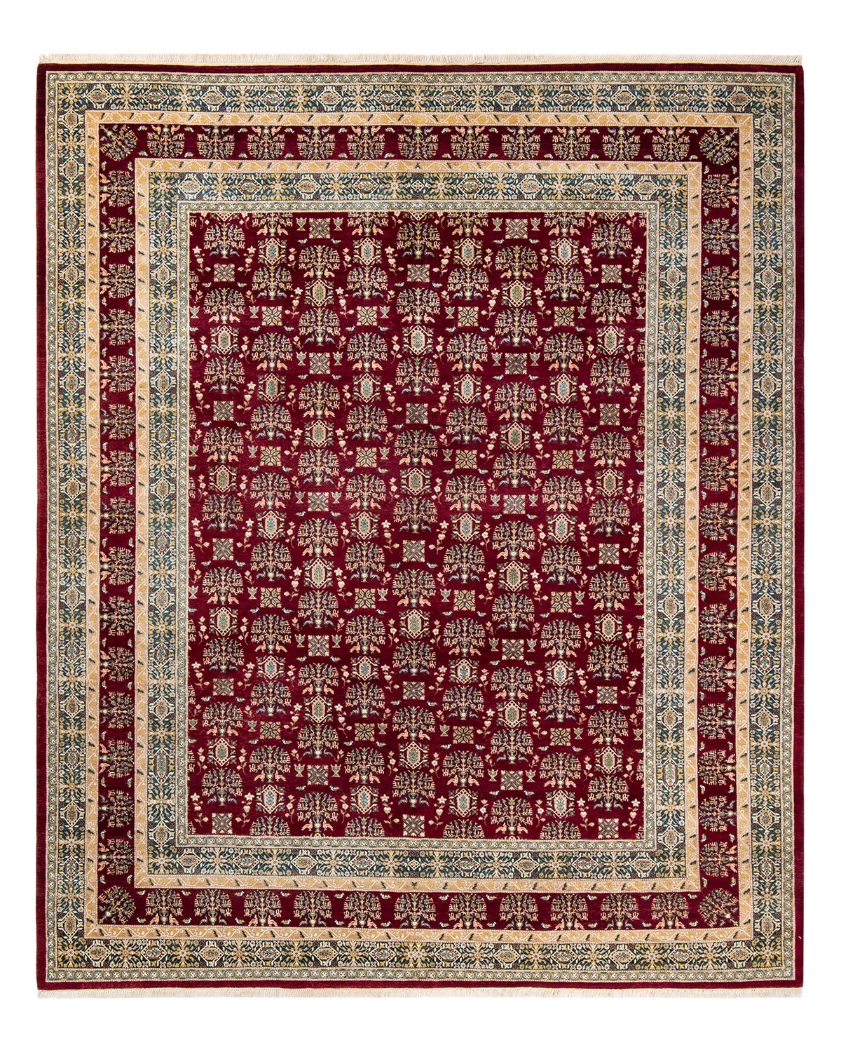 Other One-Of-A-Kind Hand Made Traditional Mogul Red Area Rug For Sale
