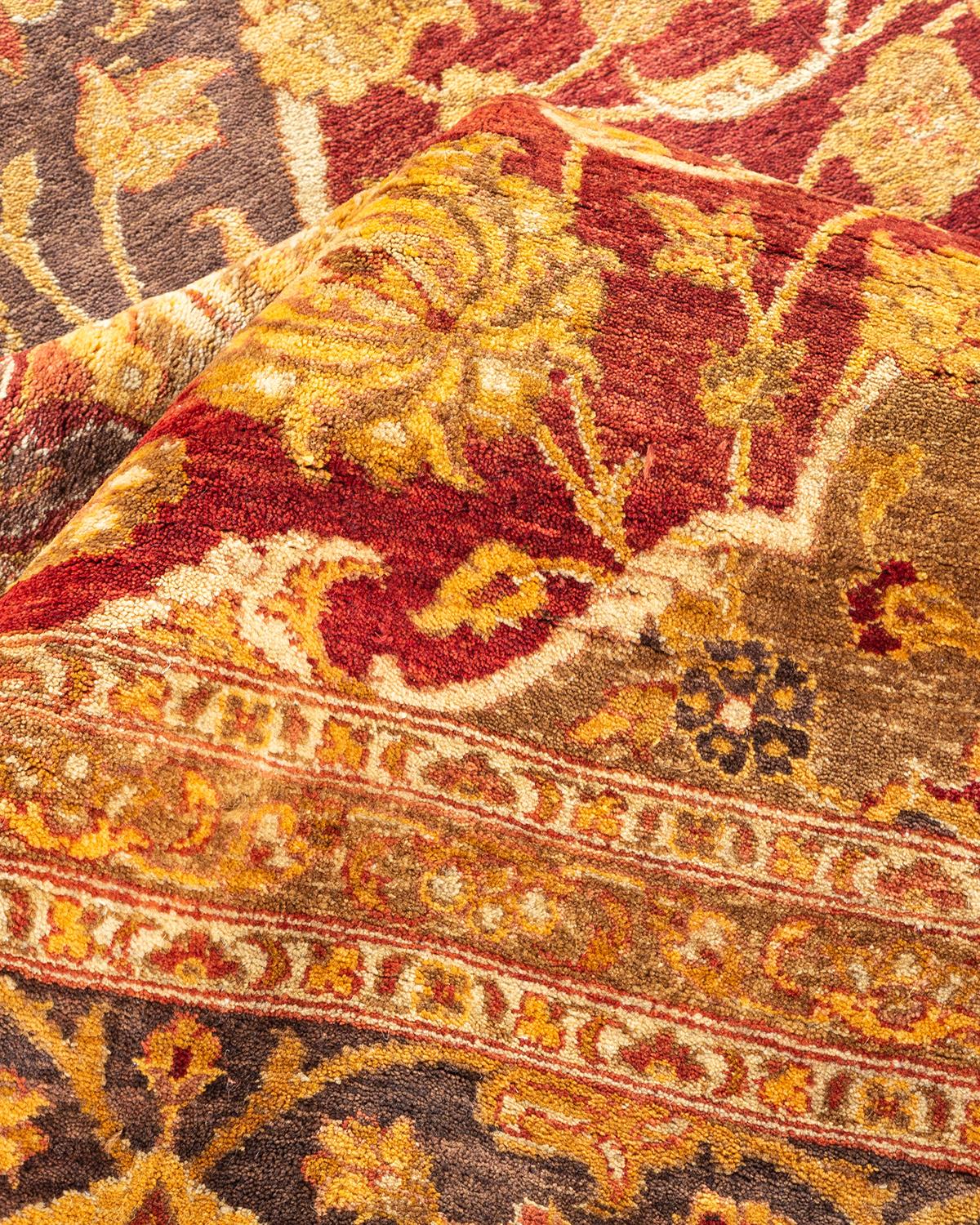 Autre Tapis traditionnel Mogul rouge unique fait à la main, unique en son genre en vente