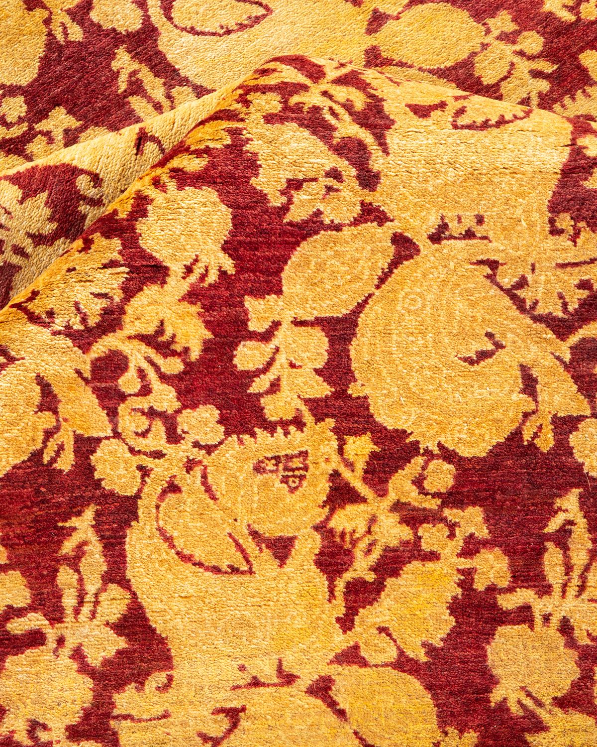 Autre Tapis traditionnel Mogul rouge unique fait à la main, unique en son genre en vente