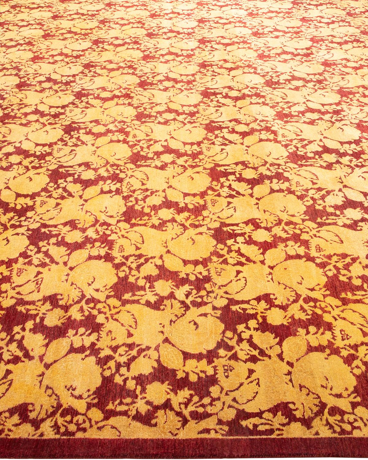 Tapis traditionnel Mogul rouge unique fait à la main, unique en son genre Neuf - En vente à Norwalk, CT
