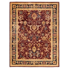 One-of-a-Kind Hand Made Traditional Mogul Red Area Rug