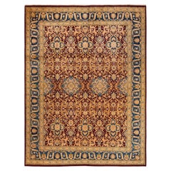 One-Of-A-Kind Hand Made Traditional Mogul Red Area Rug