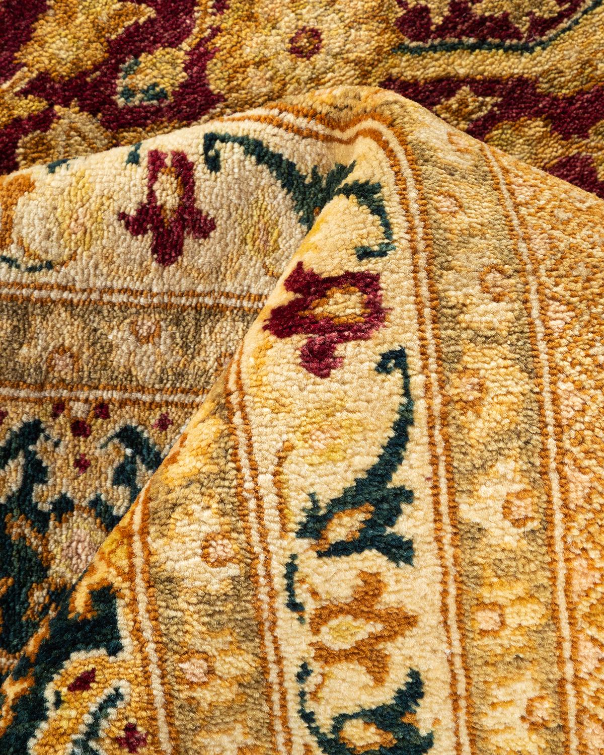 Autre Tapis traditionnel Mogul rouge unique fait à la main, unique en son genre en vente