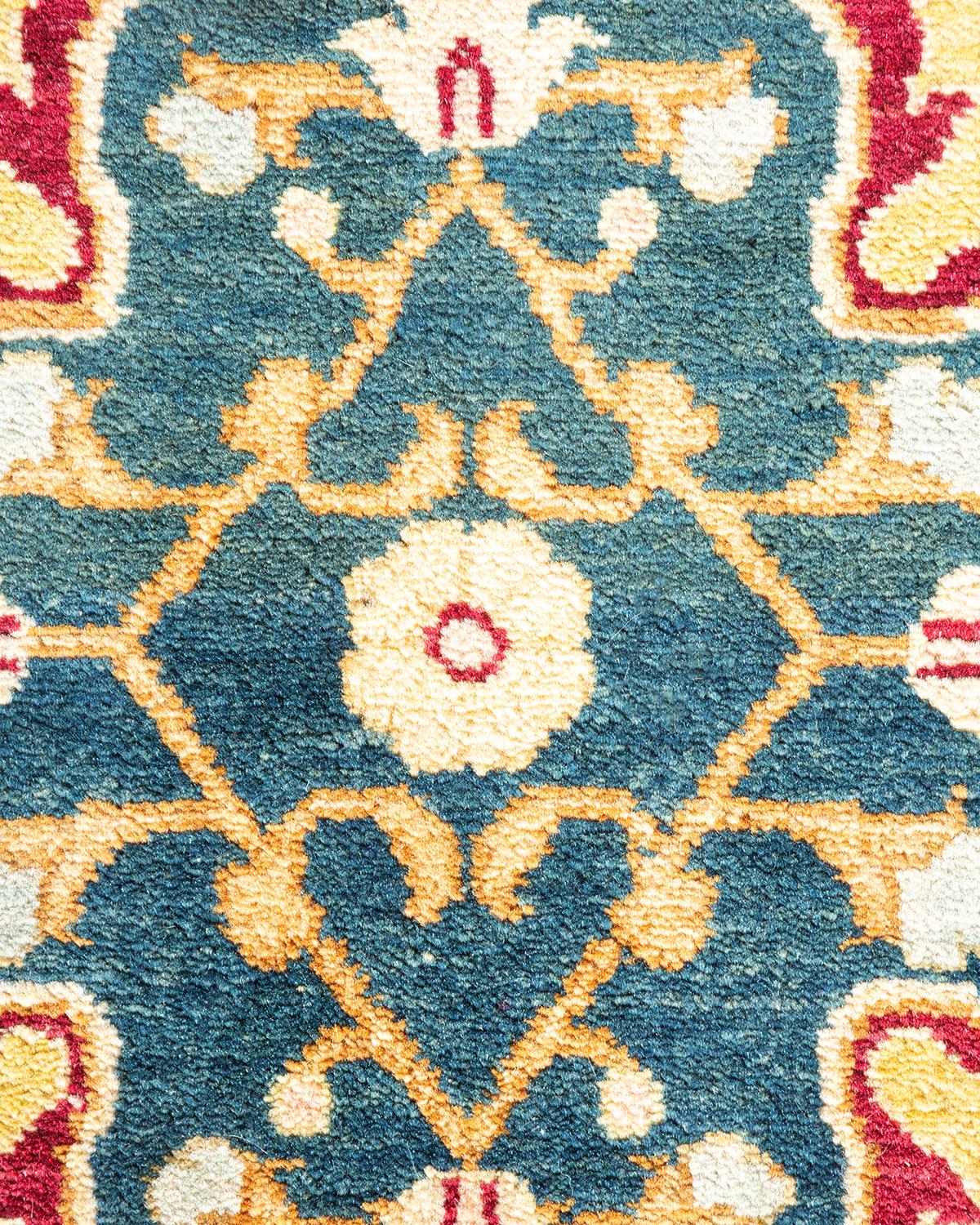 XXIe siècle et contemporain Tapis traditionnel Mogul rouge unique fait à la main, unique en son genre en vente