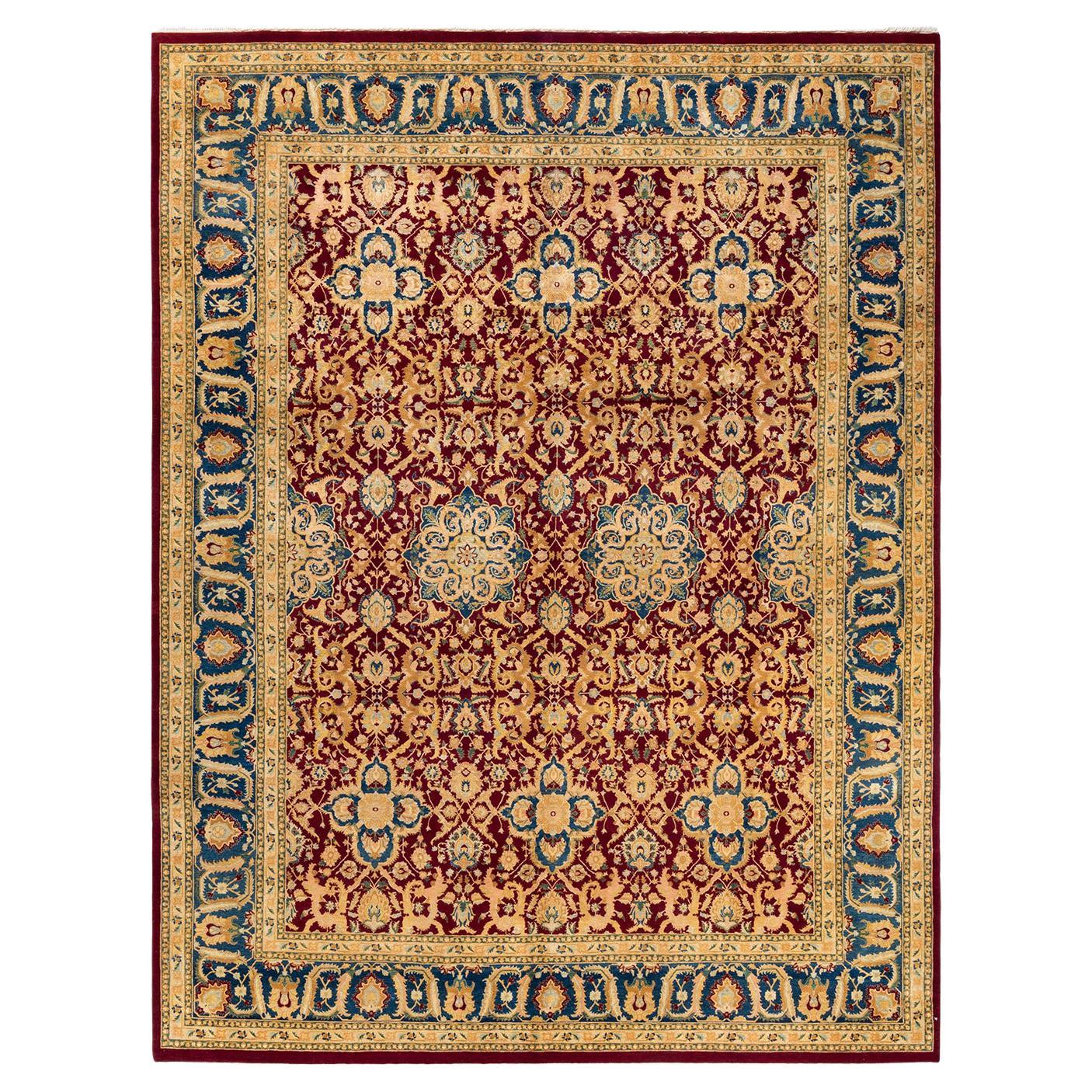 One-Of-A-Kind Hand Made Traditional Mogul Red Area Rug