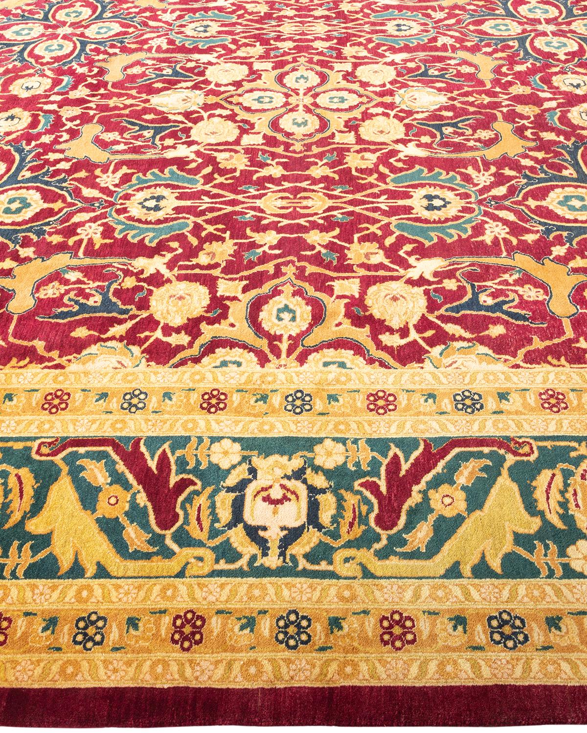 Tappeto tradizionale Mogul Red, unico nel suo genere, realizzato a mano In condizioni Nuovo in vendita a Norwalk, CT