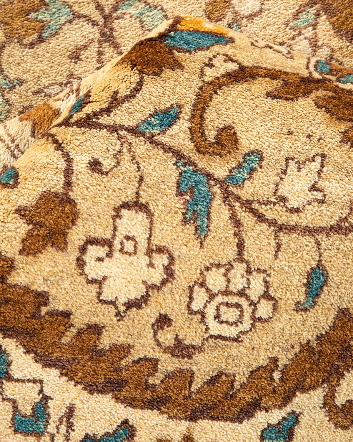 Autre Tapis traditionnel Mogul jaune unique fait à la main, unique en son genre en vente