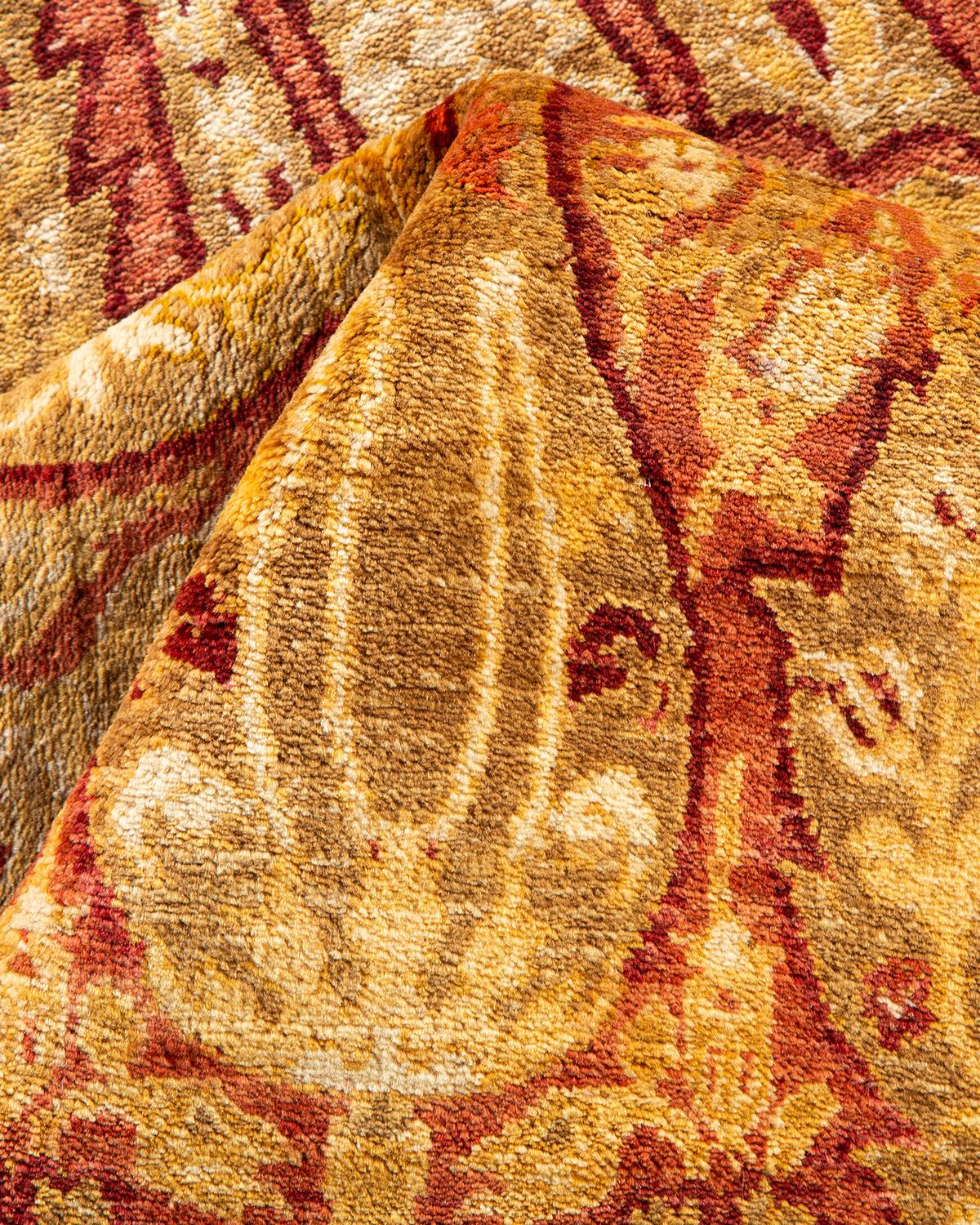 Other One-of-a-kind Hand Made Traditional Mogul Yellow Area Rug For Sale