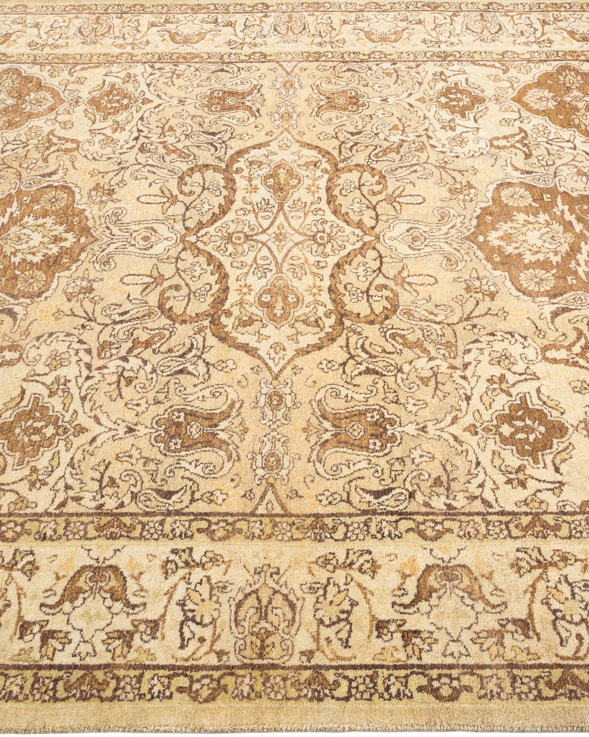 Tapis traditionnel Mogul jaune unique fait à la main, unique en son genre Neuf - En vente à Norwalk, CT