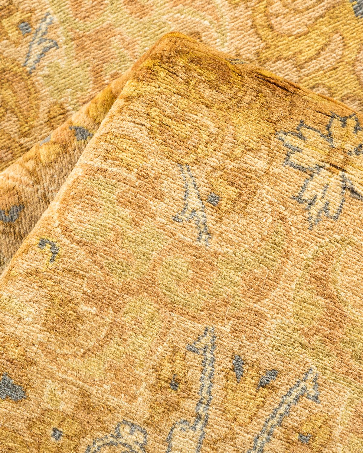 Autre Tapis traditionnel Mogul jaune unique fait à la main, unique en son genre en vente