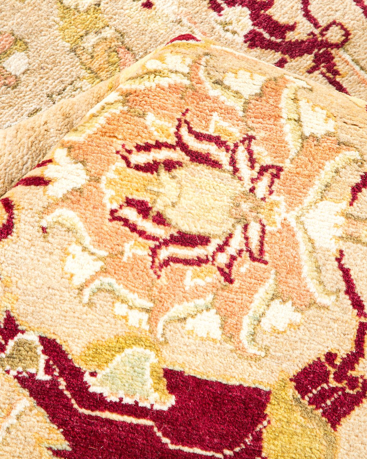 Autre Tapis traditionnel Mogul jaune unique fait à la main, unique en son genre en vente