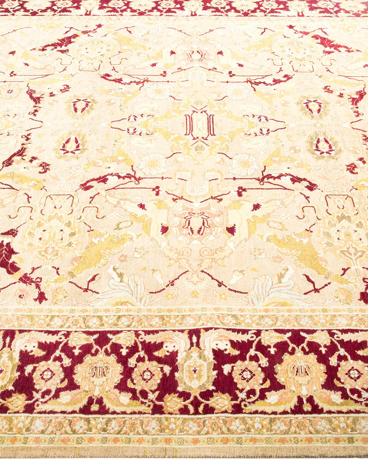 Tapis traditionnel Mogul jaune unique fait à la main, unique en son genre Neuf - En vente à Norwalk, CT