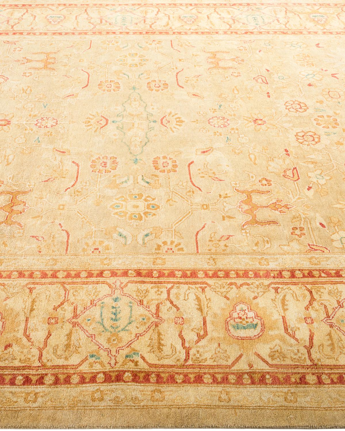 Tapis traditionnel Mogul jaune unique fait à la main, unique en son genre Neuf - En vente à Norwalk, CT