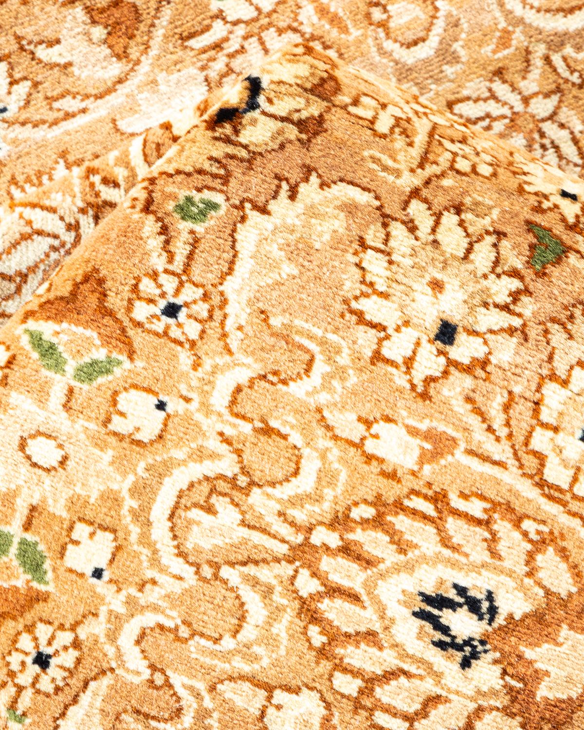 Other One-of-a-Kind Hand Made Traditional Mogul Yellow Area Rug For Sale