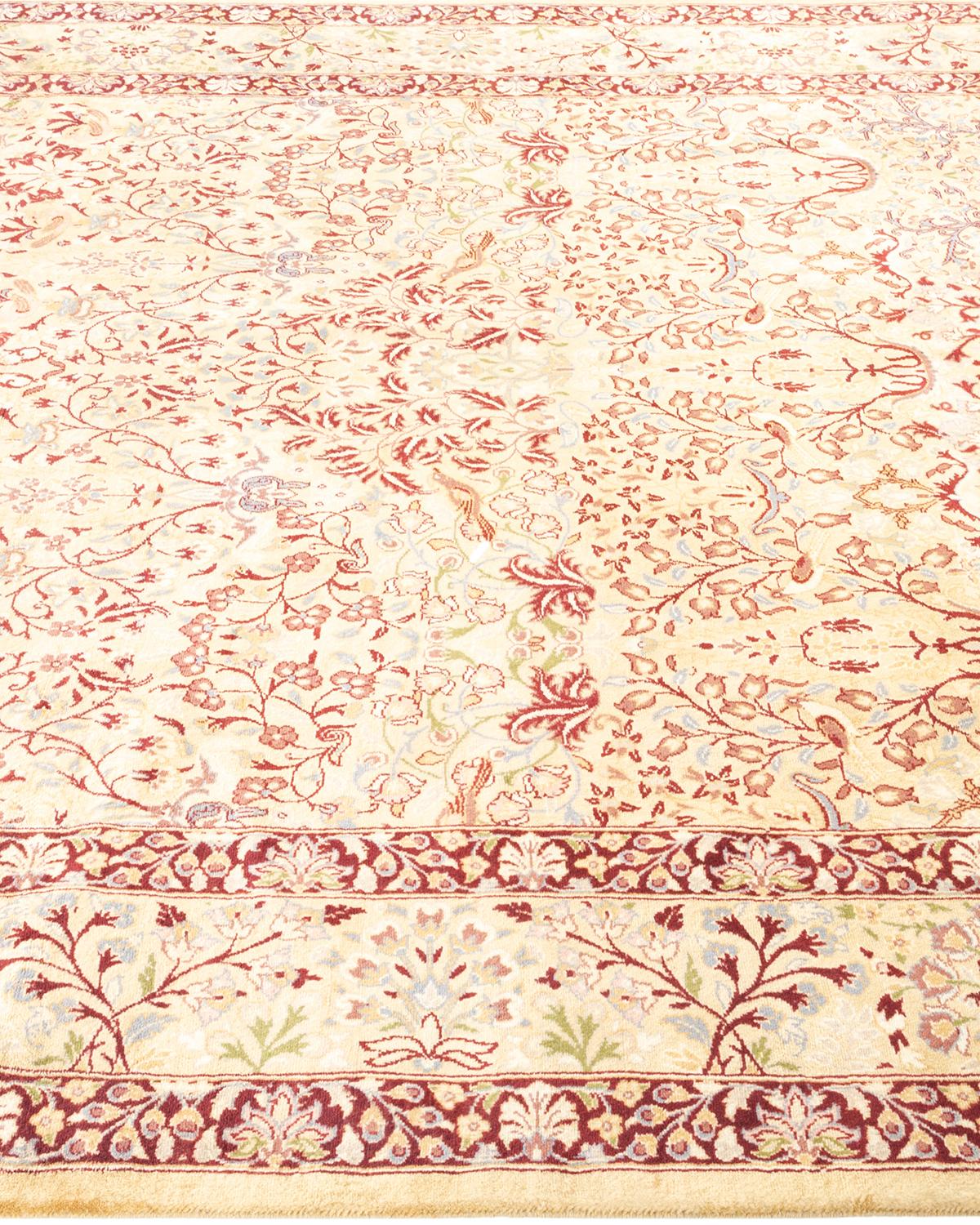 Tapis traditionnel Mogul jaune unique fait à la main, unique en son genre Neuf - En vente à Norwalk, CT