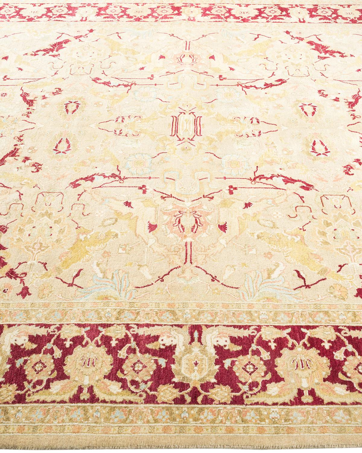 Tapis traditionnel Mogul jaune unique fait à la main, unique en son genre Neuf - En vente à Norwalk, CT