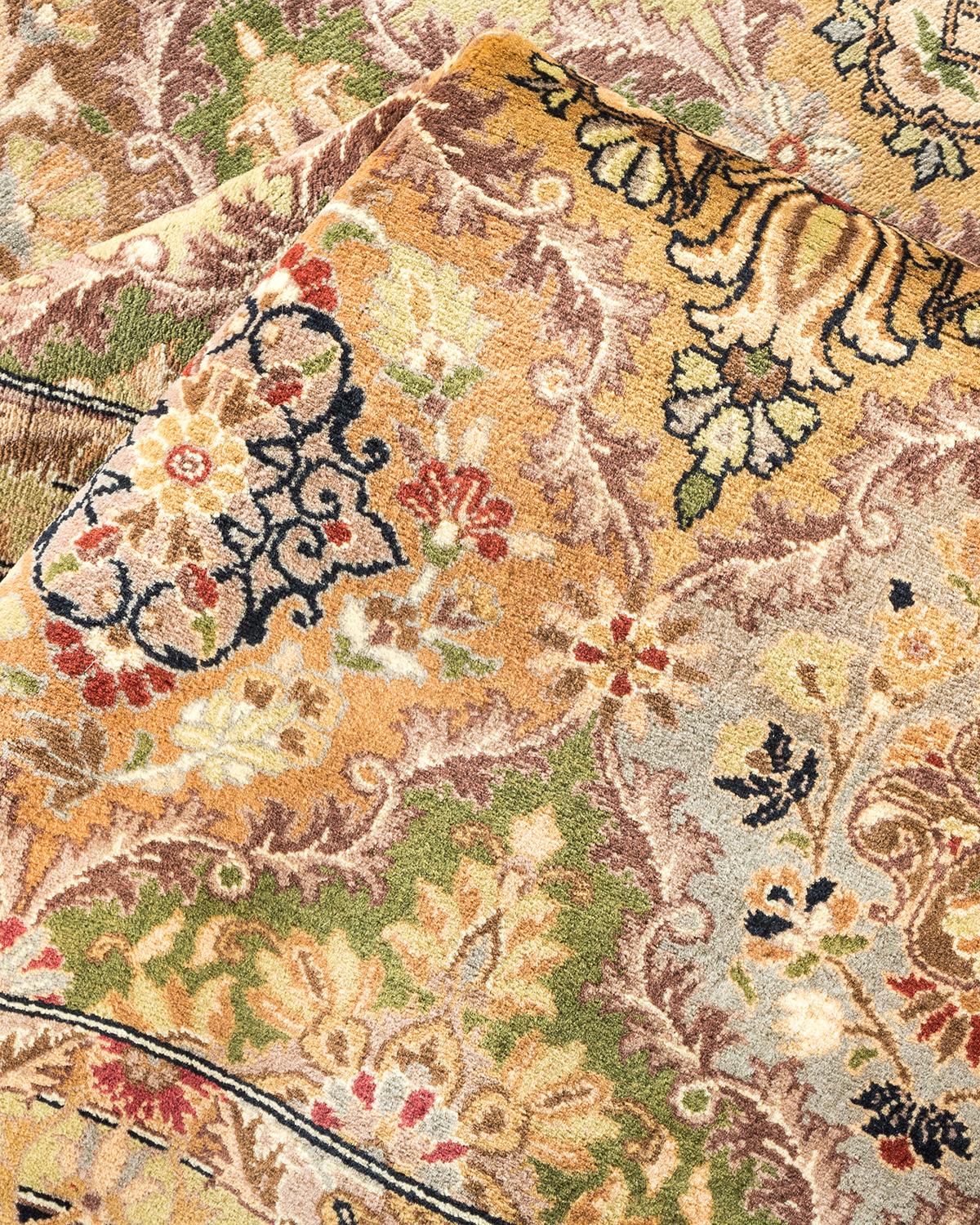 Autre Tapis traditionnel Mogul jaune unique fait à la main, unique en son genre en vente