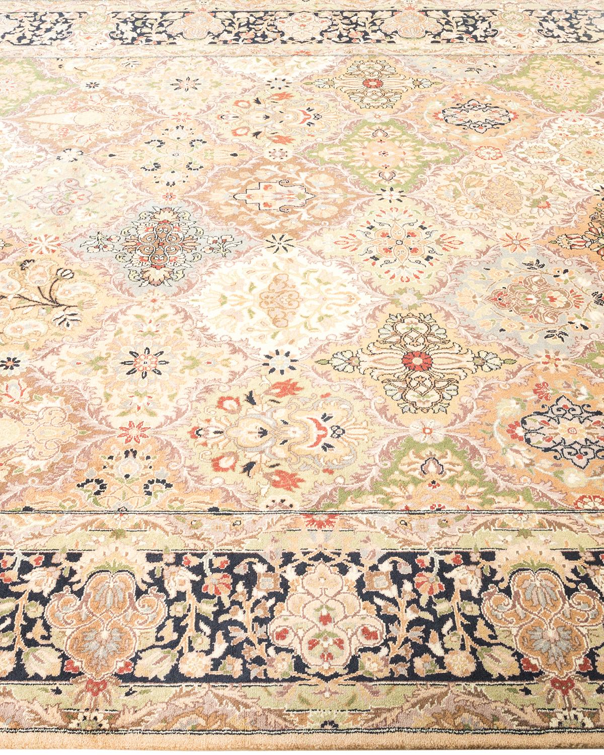 Tapis traditionnel Mogul jaune unique fait à la main, unique en son genre Neuf - En vente à Norwalk, CT