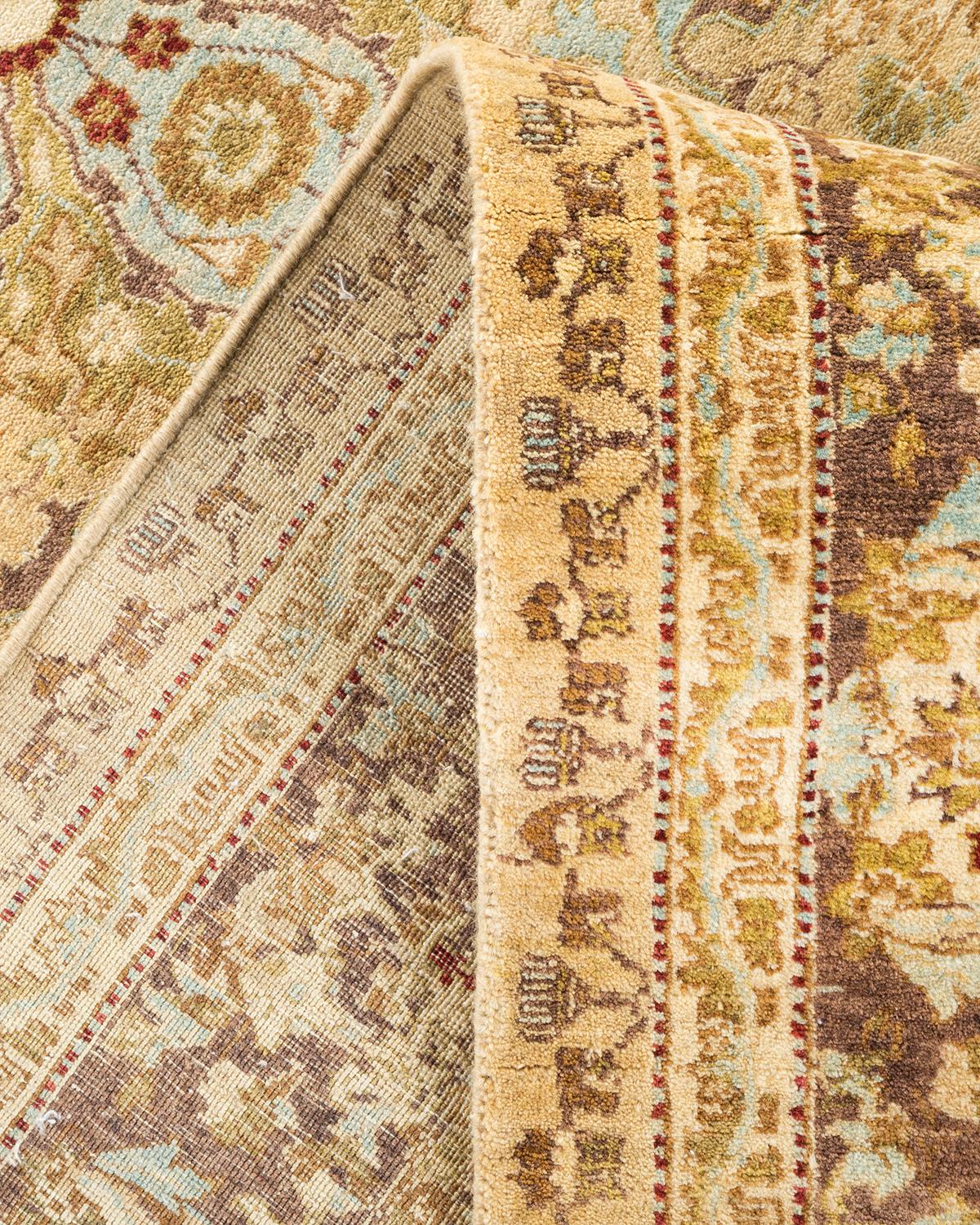 Alfombra tradicional amarilla Mogul, única en su género, hecha a mano Pakistaní en venta