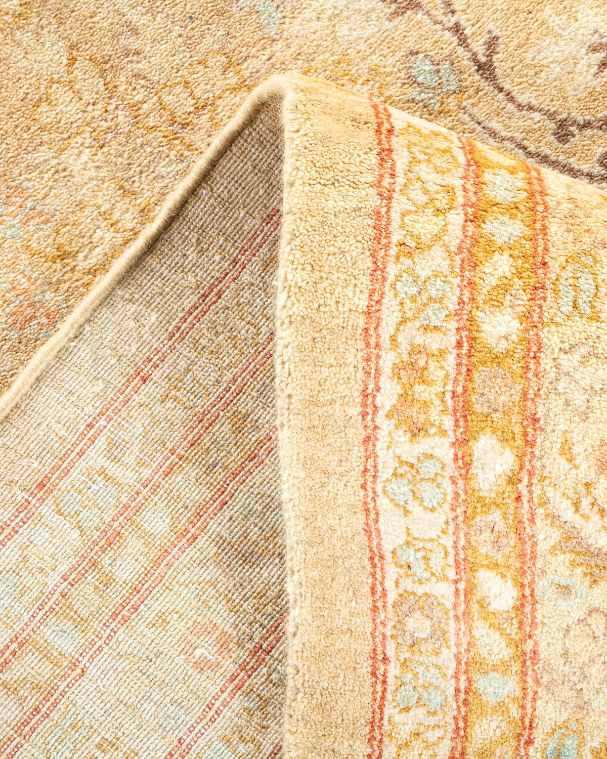 Pakistano Tappeto tradizionale Mogul giallo, unico nel suo genere, Hand Made in vendita