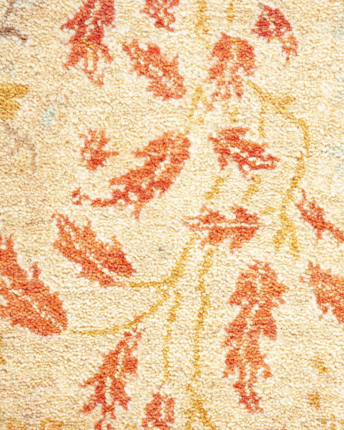 XXI secolo e contemporaneo Tappeto tradizionale Mogul giallo, unico nel suo genere, Hand Made in vendita