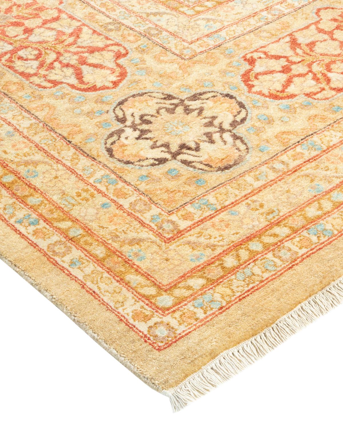 Lana Tappeto tradizionale Mogul giallo, unico nel suo genere, Hand Made in vendita