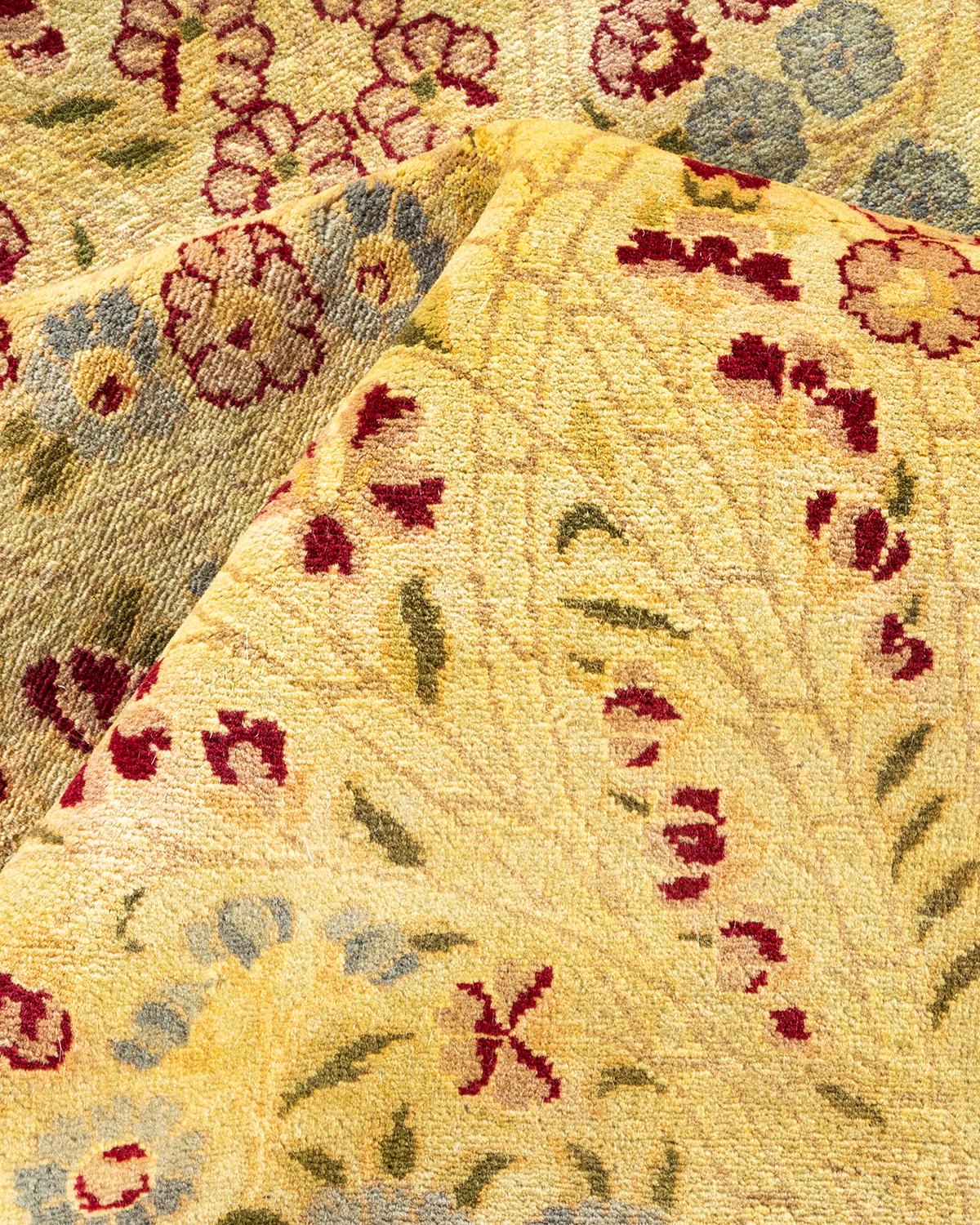 Other One-of-a-kind Hand Made Traditional Mogul Yellow Area Rug For Sale