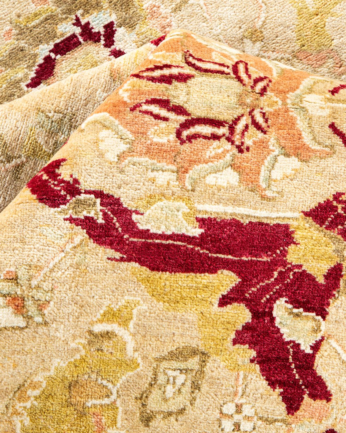 Other One-of-a-kind Hand Made Traditional Mogul Yellow Area Rug For Sale
