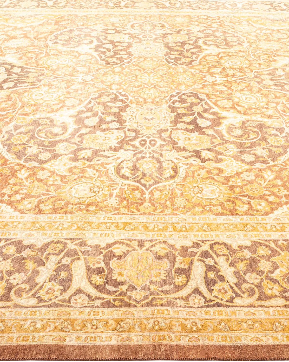 Tapis de sol traditionnel Mogul jaune, unique en son genre, fait à la main Neuf - En vente à Norwalk, CT