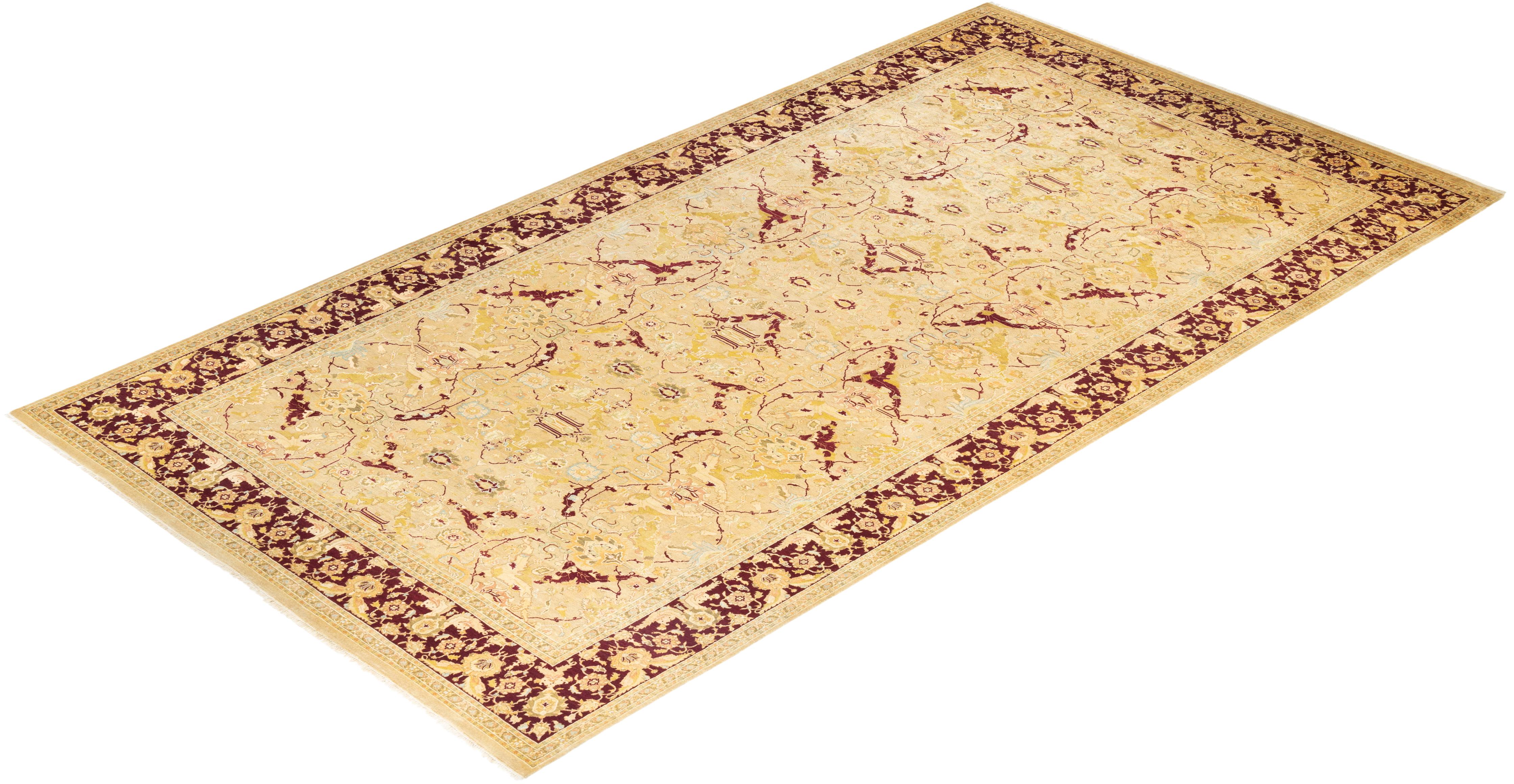 With understated palettes and allover designs, the rugs in the Mogul Collection will bring timeless sophistication to any room. Influenced by a spectrum of Turkish, Indian, and Persian designs, the artisans who handweave these wool rugs imbue