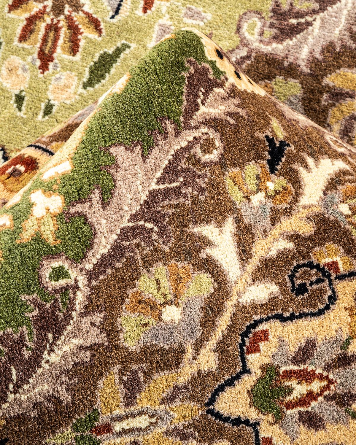 Autre Tapis traditionnel Mogul jaune unique fait à la main, unique en son genre en vente