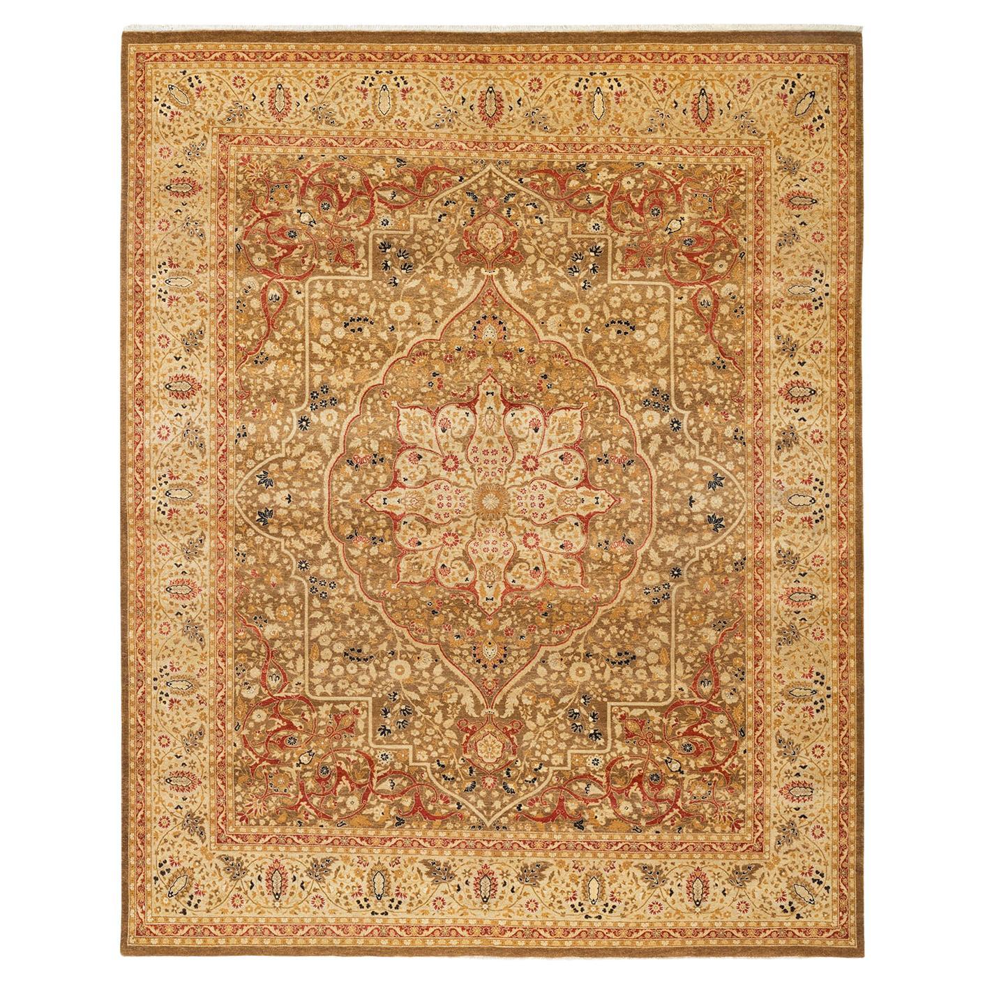 One-Of-A-Kind Hand Made Traditional Mogul Yellow Area Rug For Sale at ...