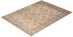 One-of-a-Kind Hand Made Traditional Mogul Yellow Area Rug