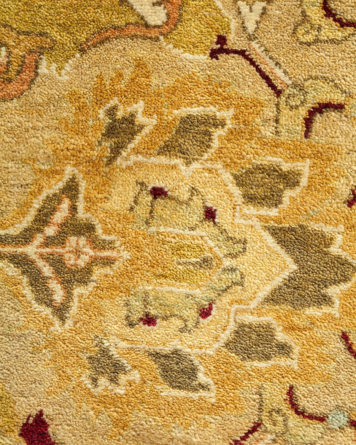 Tapis traditionnel Mogul jaune unique fait à la main, unique en son genre Neuf - En vente à Norwalk, CT