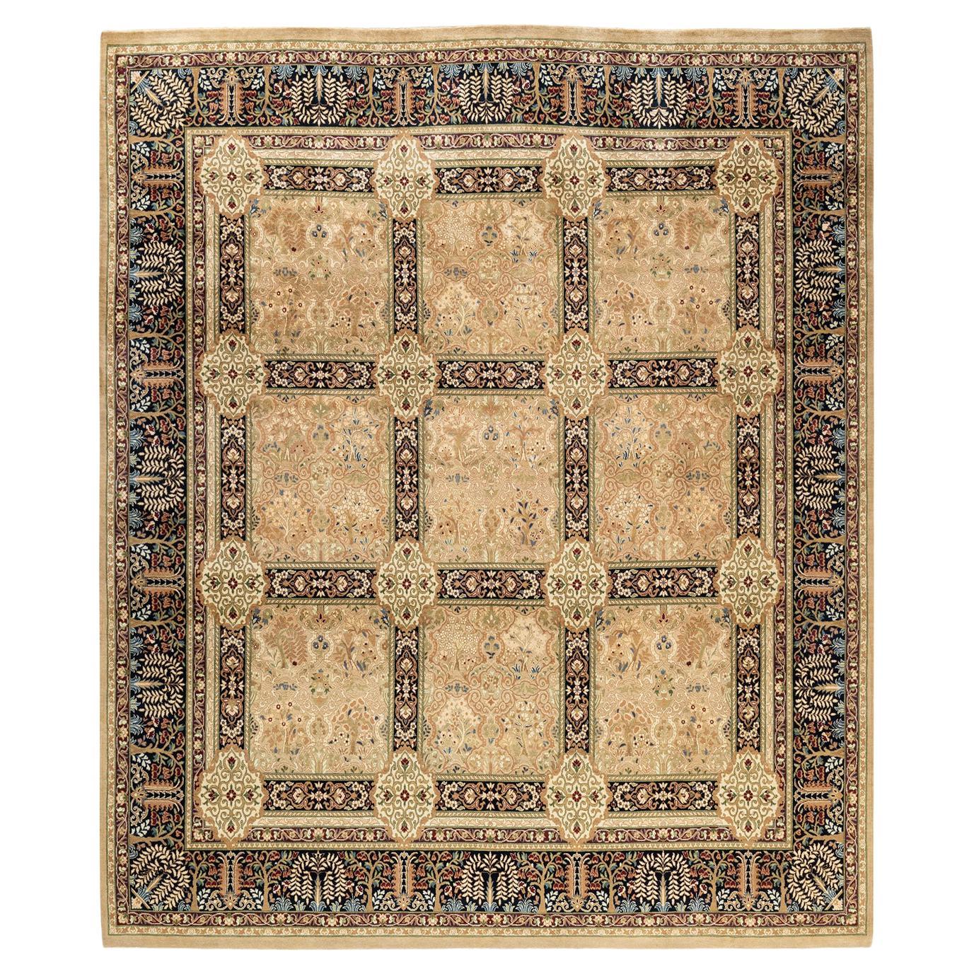 One-Of-A-Kind Hand Made Traditional Mogul Yellow Area Rug For Sale at ...