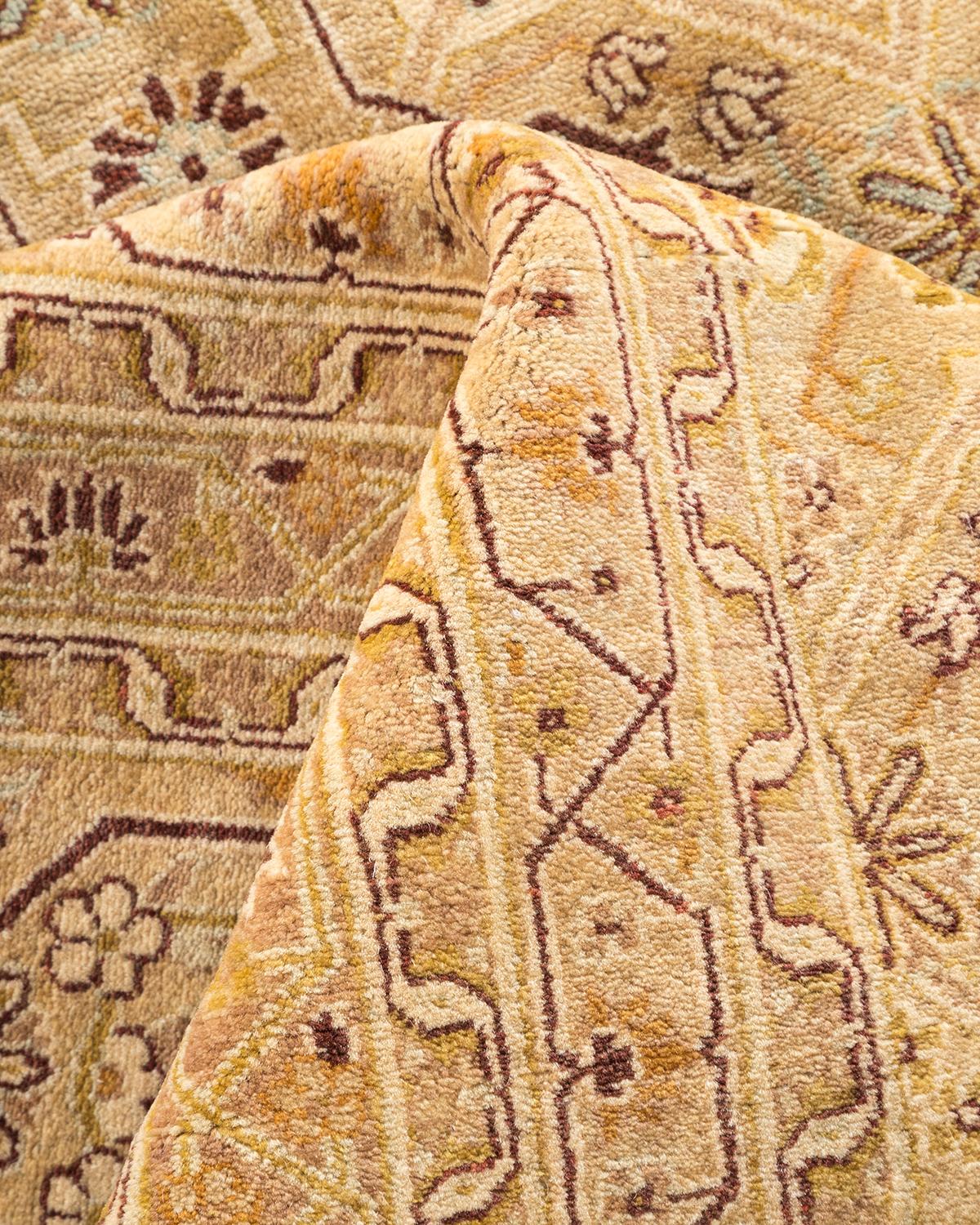 Autre Tapis traditionnel Mogul jaune unique fait à la main, unique en son genre en vente