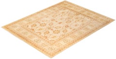 One-of-a-Kind Hand Made Traditional Mogul Yellow Area Rug