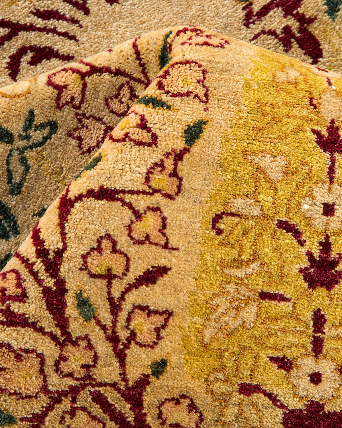 Other One-of-a-kind Hand Made Traditional Mogul Yellow Area Rug For Sale