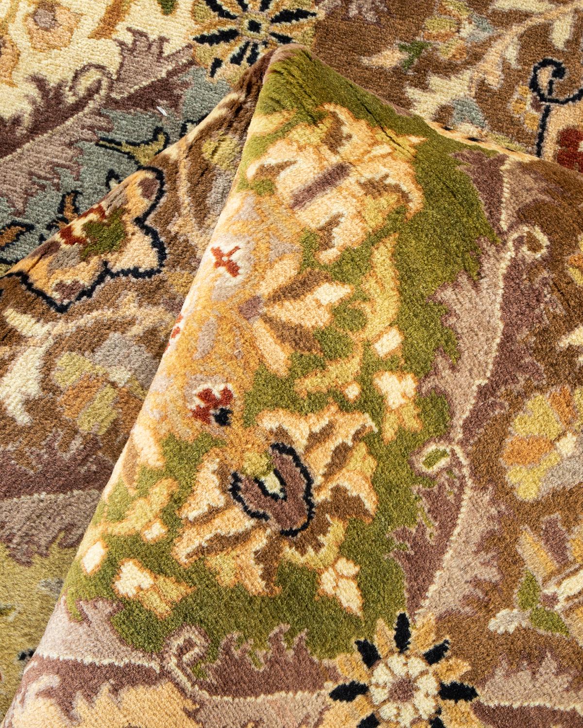 Autre Tapis traditionnel Mogul jaune unique fait à la main, unique en son genre en vente