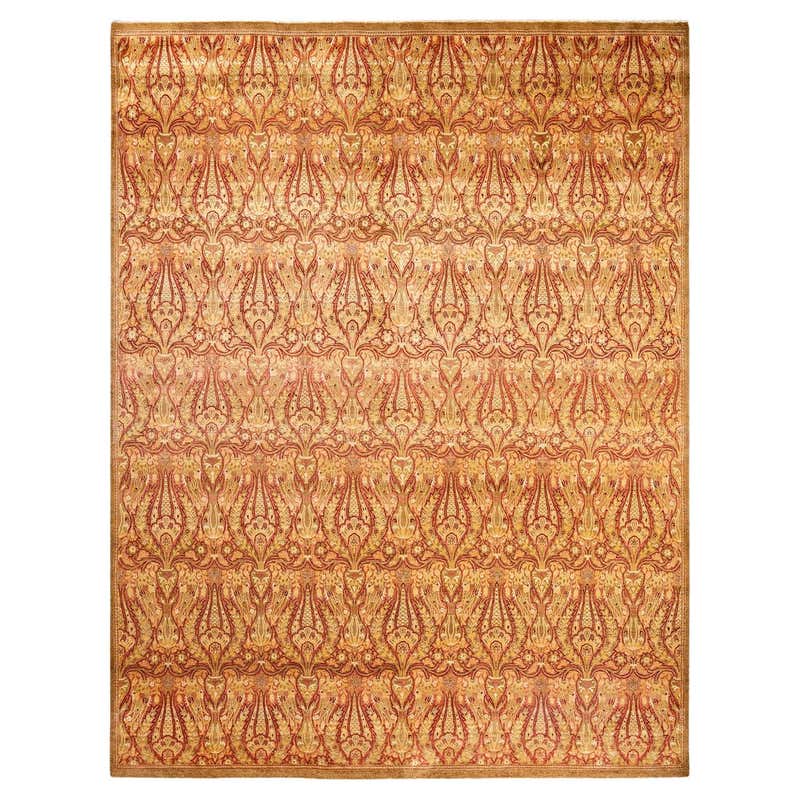 1900 Antique Yellow Abstract Style European Needlework Rug For Sale at ...