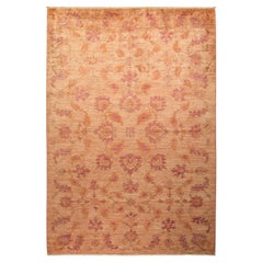 One-Of-A-Kind Hand Made Traditional Oushak Beige Area Rug