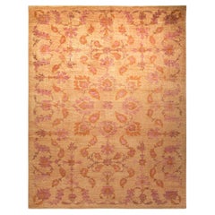 One-of-a-Kind Hand Made Traditional Oushak Beige Area Rug