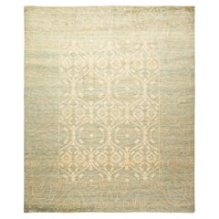 One-of-a-Kind Hand Made Traditional Oushak Green Area Rug