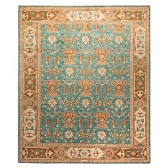 One-of-a-Kind Hand Made Traditional Oushak Light Blue Area Rug
